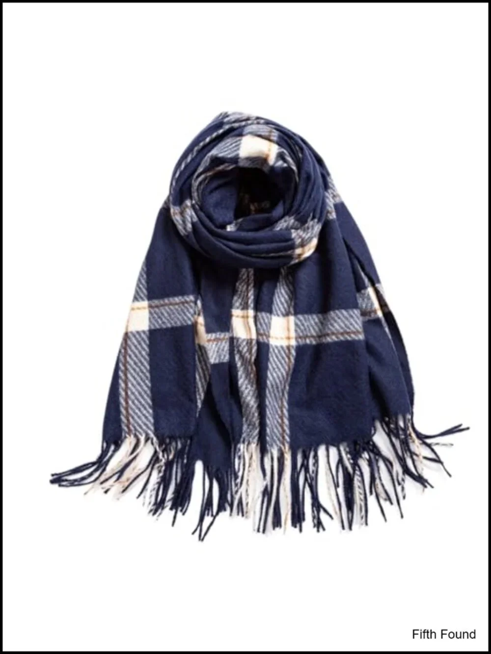 Oversized Plaid Scarf Cashmere Feel Shawl Wrap Tassel Winter